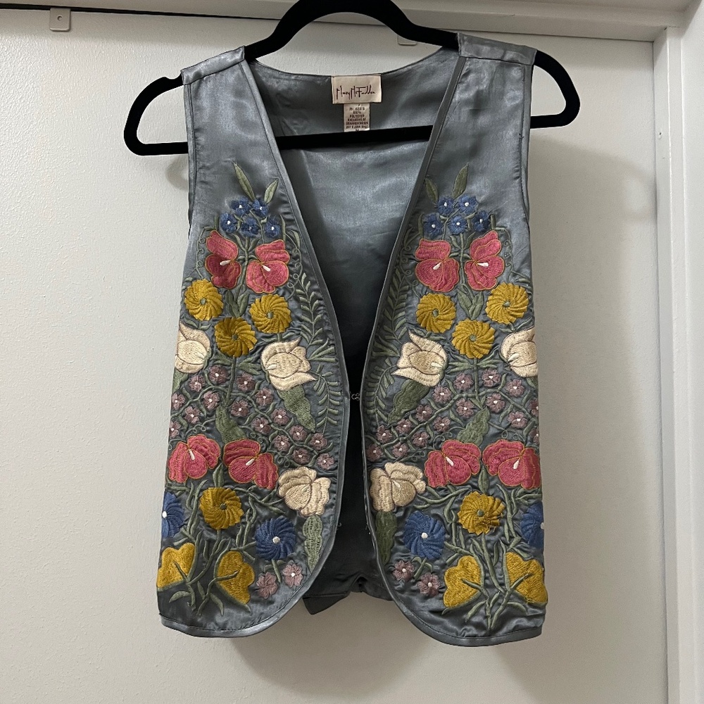 Vintage Mary McFadden Embroidered Vest